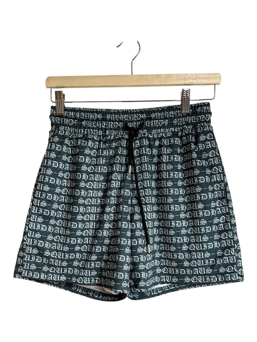 Squidhaus Mesh Athletic Shorts Old Money Green Signature Print Size M